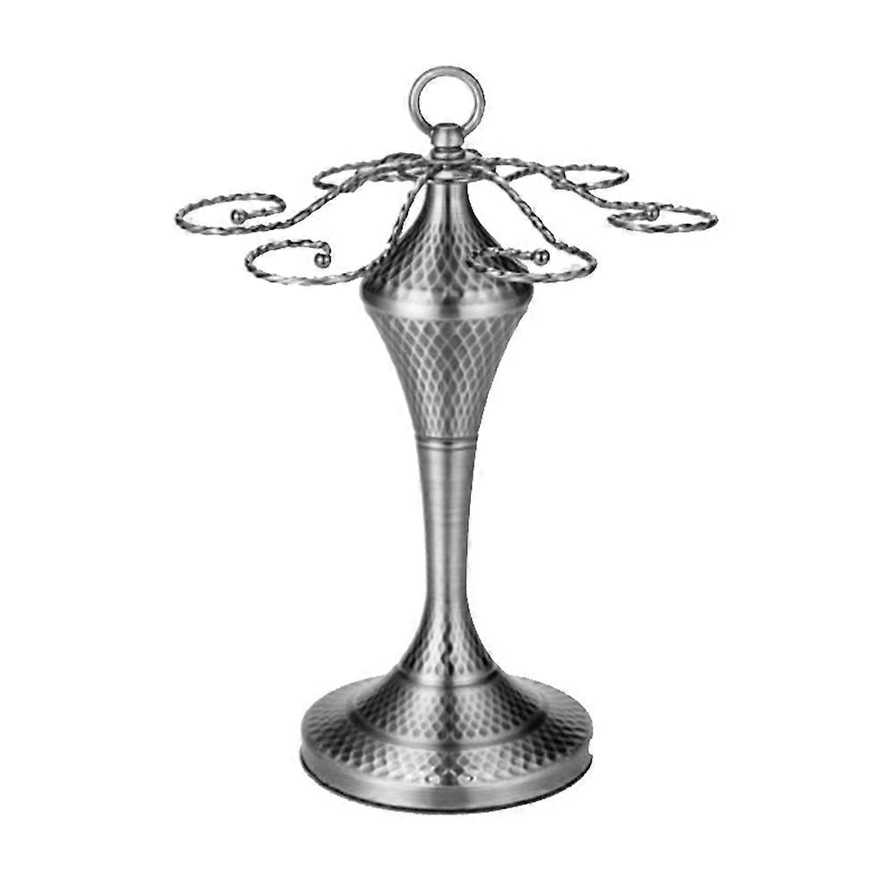 Wine Glass Rack Freestanding Holder Stand with 6 Hooks for Home Bar Artistic Tabletop Display