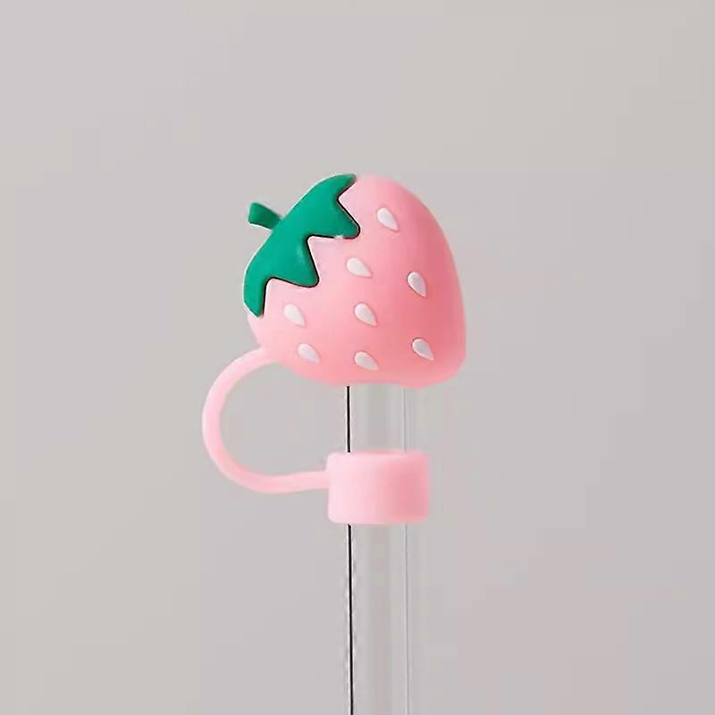 Söpöt mansikkapillisuojukset Stanley Tumbler -kupeille Tarvikkeet Kawaii silikoniset olkipäälliset Suojakorkki 10mm pilleille
