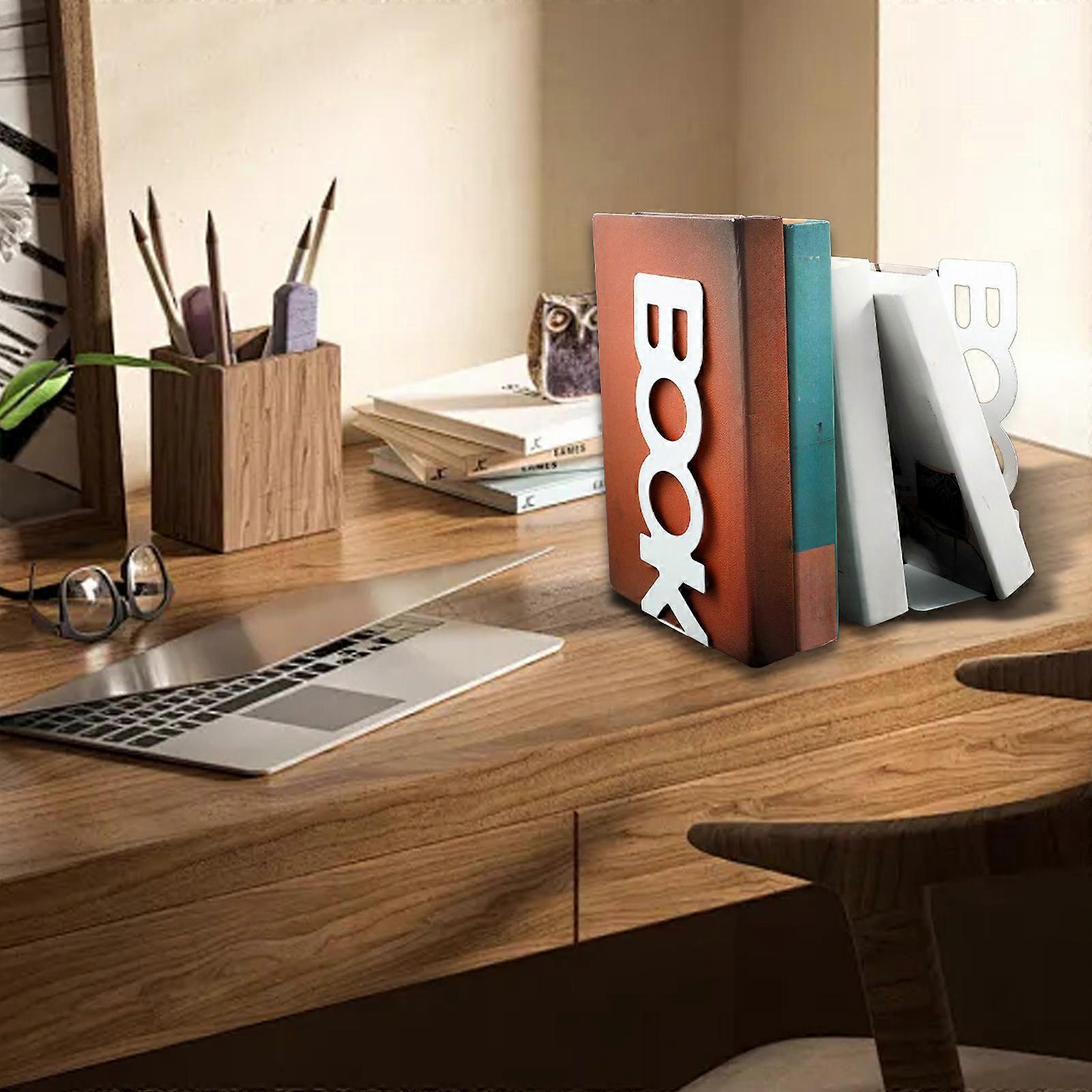 Bookshelf Bookends Suitable For Bookshelf File Bookends Desktop Bookends Book Decoration Shelf Office Notebook Metal FLYE241924