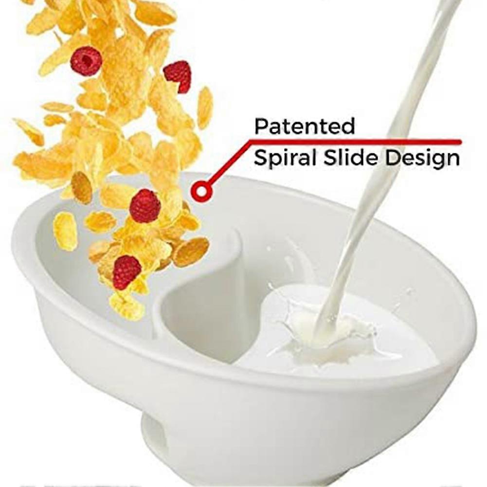 Dry And Wet Separated Oatmeal Bowl Spiral Slide Partitioned Cereal Bowl Lazy Snack Bowl BPA-free Breakfast Plates Tray Tableware