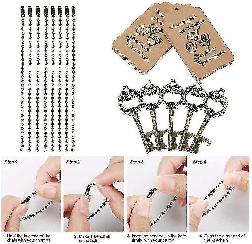 20 Pcs Key Bottle Openers,vintage Skeleton Key Bottle Opener
