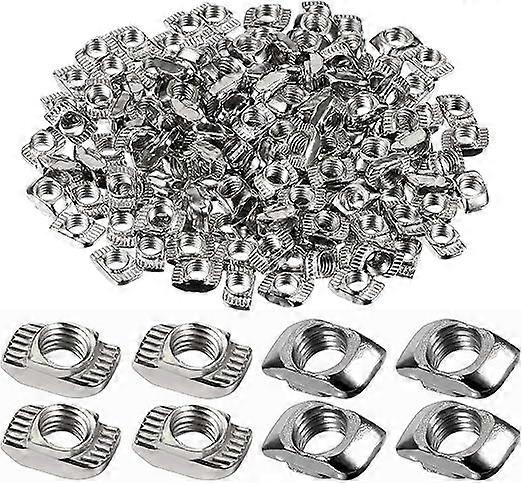 150 Pieces 2020 Series T Nuts T-Slot Nut Hammer Head Fastener -Plated Carbon Steel Sliding T Nuts for Aluminum Profile (M5)
