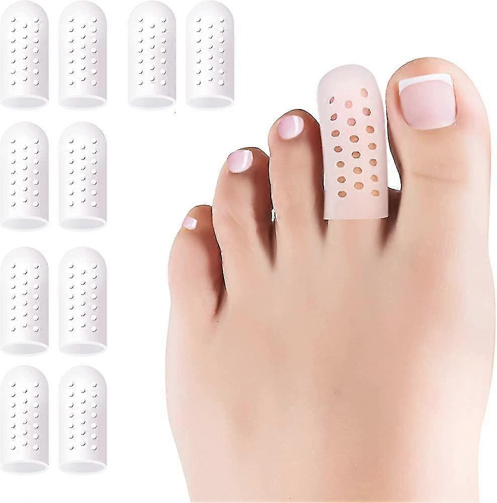 Toe Protectors Gel, 10 Pcs Acsergery Breathable Toe Protector Cap Cover, Toe Guards Gift