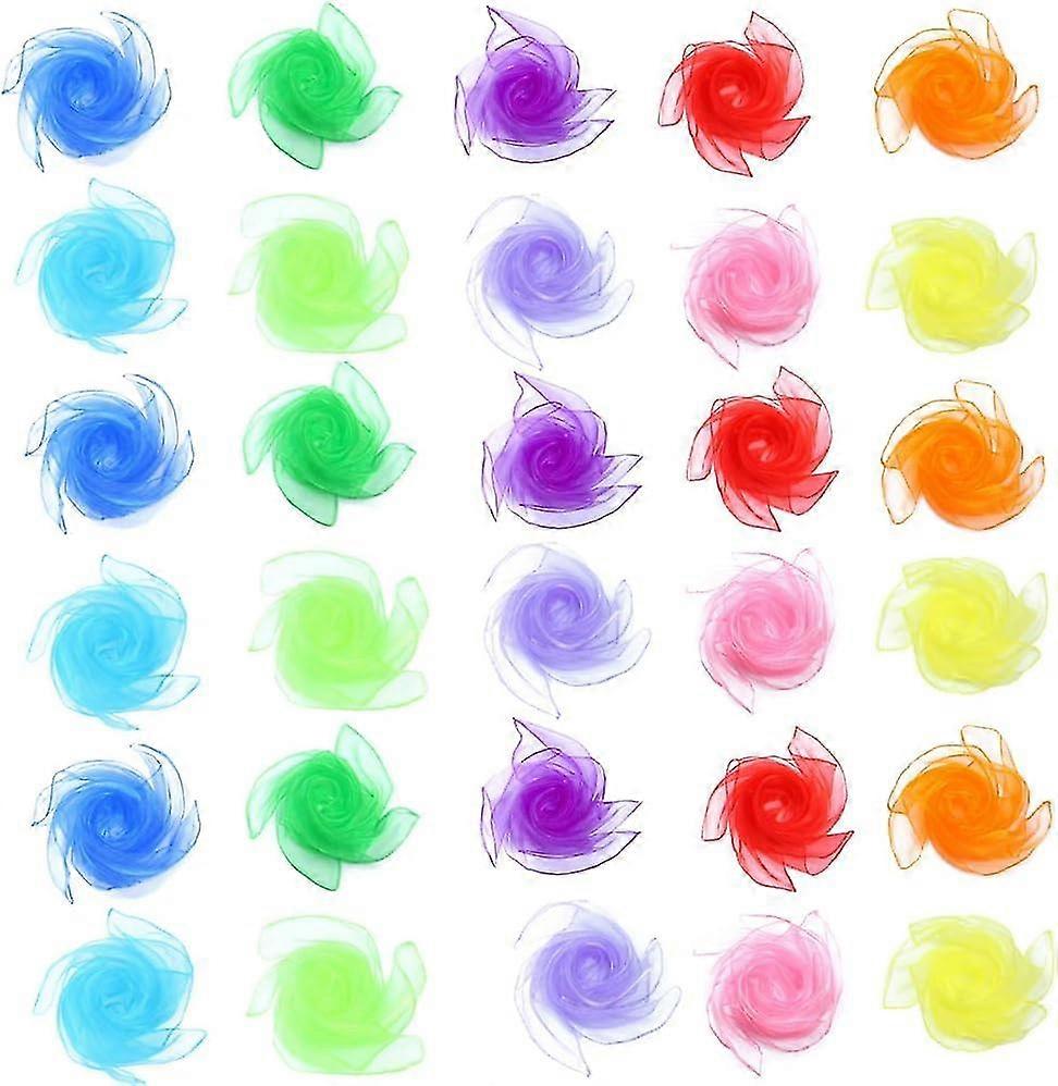 Colourful Chiffon Towels, Children's Play Towels, Nursery Juggling Cloths, Square Magic Cloths For Children's Show 60 X 60 Cm