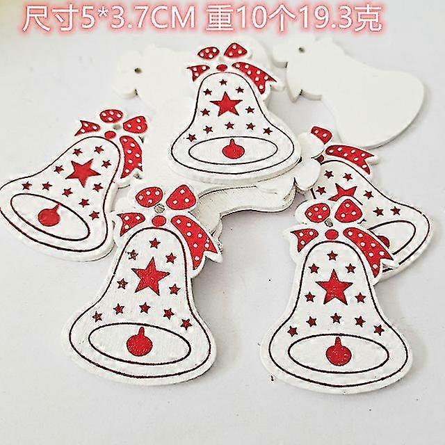 10st / parti DIY Julgran Hängande Hängen Jul Träprydnader Hantverk Hem 2024 Nyårsfest Dekor Tillbehör