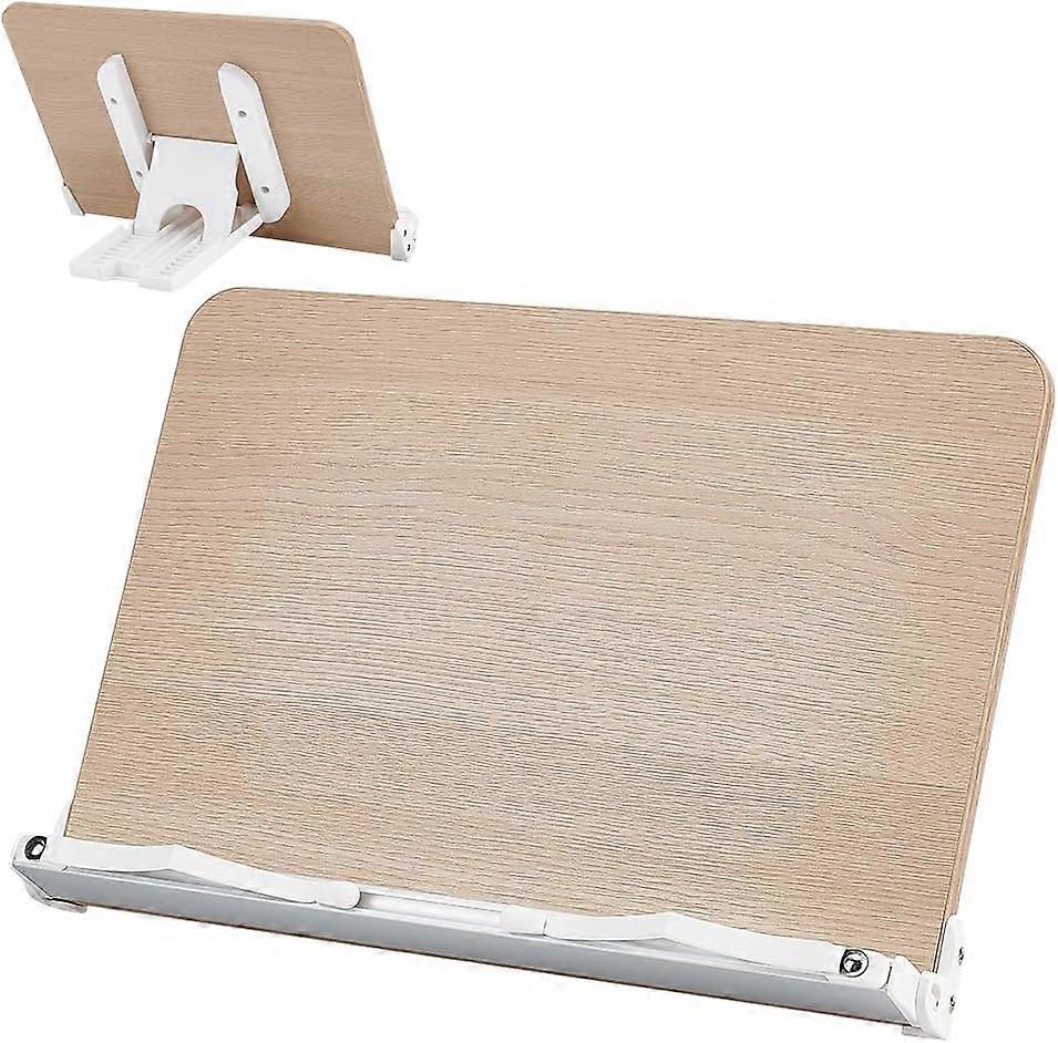 Wooden Book Stand 13.8x9.4 Inch Adjustable Book Holder for Reading Open Large Book Display Stand for Cookbook Art Book Bible Guest Book Reading