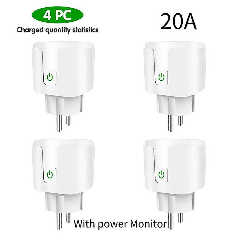 Tuya Wifi Smart Plug 20A/16A EU Plug Smart Home Energy Monitotor  Socket