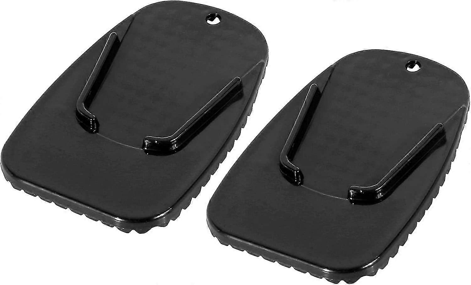 Motorcycle Kickstand Pad Side Stand Extension Pad (2pcs, Black)