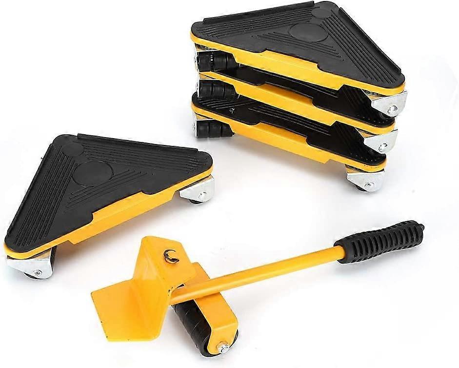 5pcs Möbel Moving Tool Set Transport Lifter Roller Wheel Bar Hand Kit