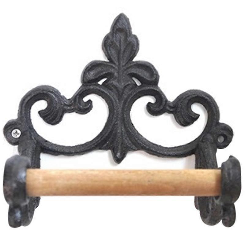 Toilet Paper Holder Retro Wrought American Style Holders Wall Mounted for Home Black Bathroom Acces