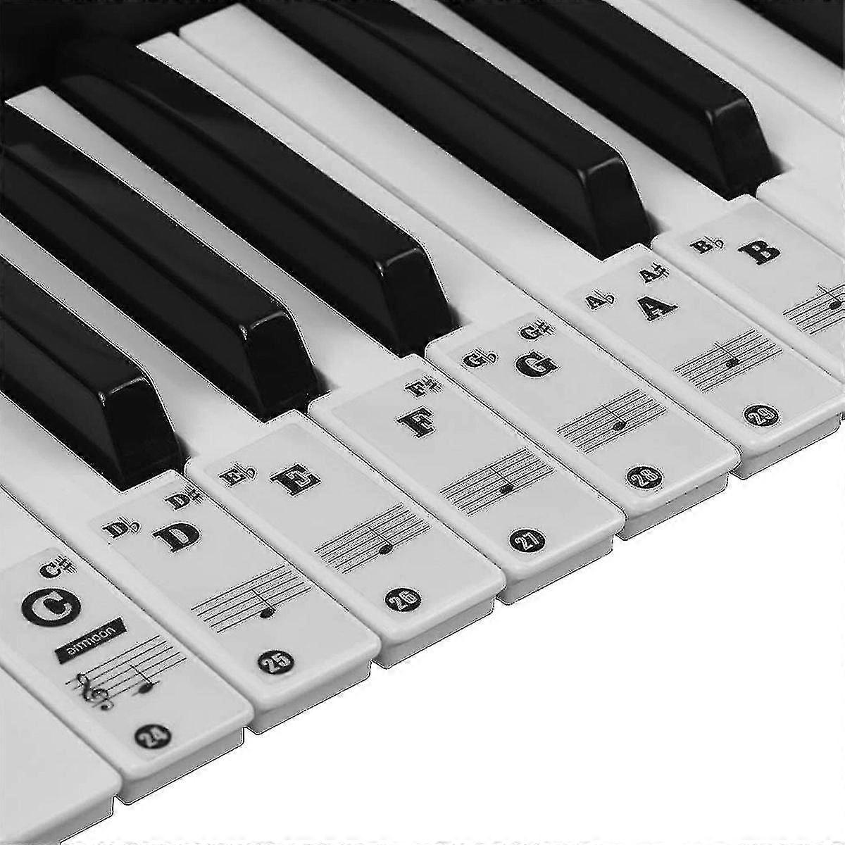 Removable Piano Keyboard Note Labels, 88/61 Keys Music Electronic Piano Keyboard Note Stickers For Kids Beginners