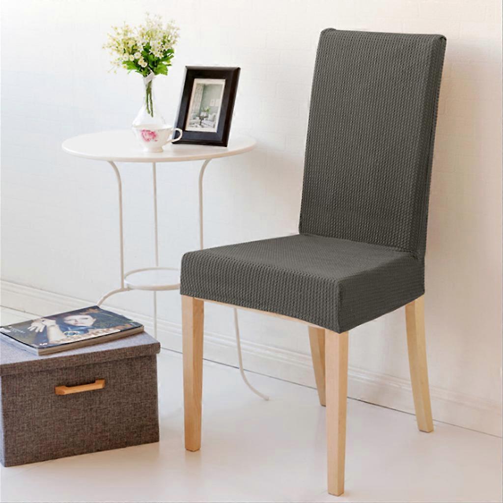 Solid Removable Stretch Slipcovers Dining Stretch Spandex Chair Seat Cover - Light Grey