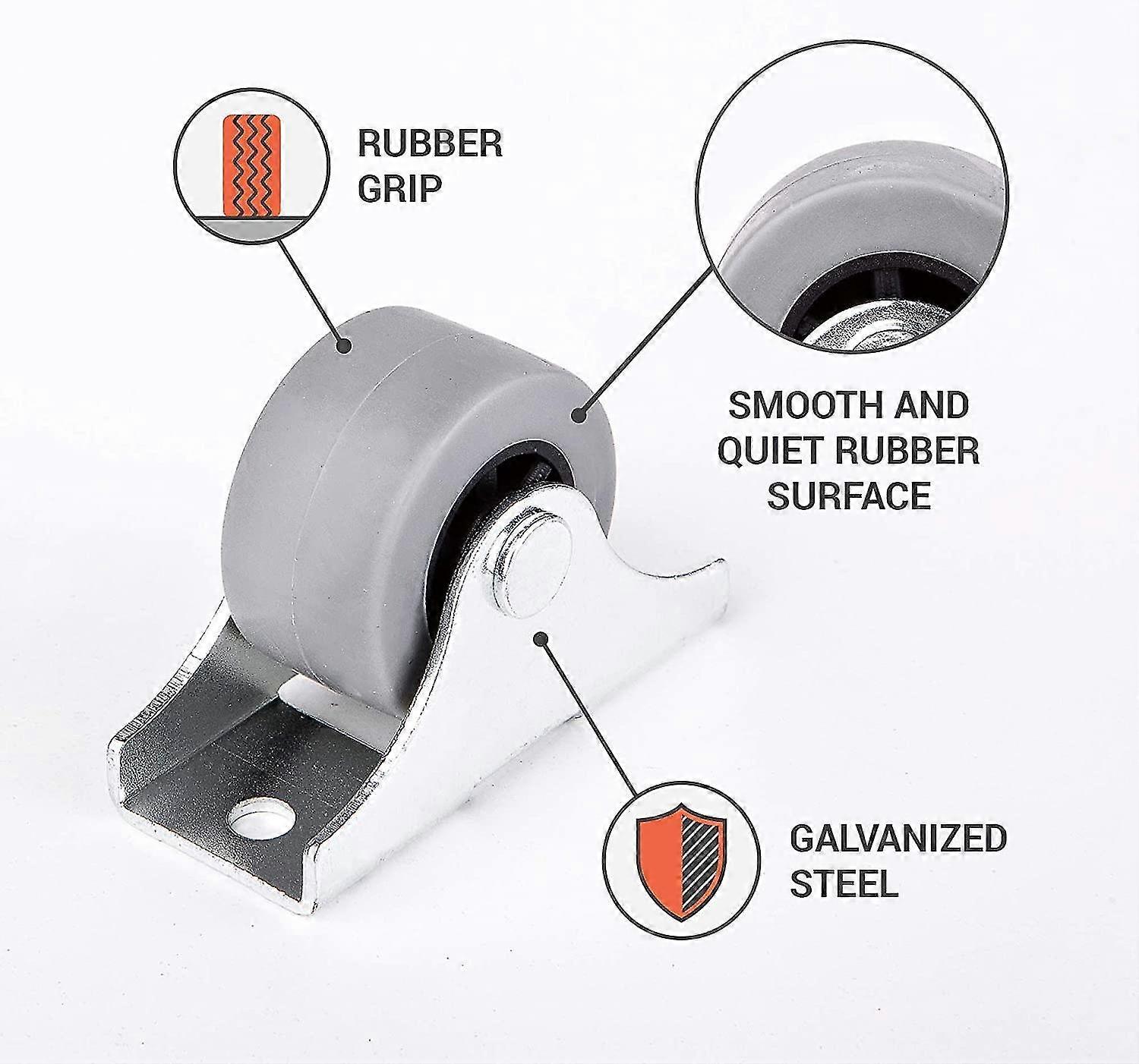 12 حزمة عجلات أثاث مطاطية صغيرة 25 مم ، غير دوارة ، خالية من البلاستيك ، للأجهزة والمعدات