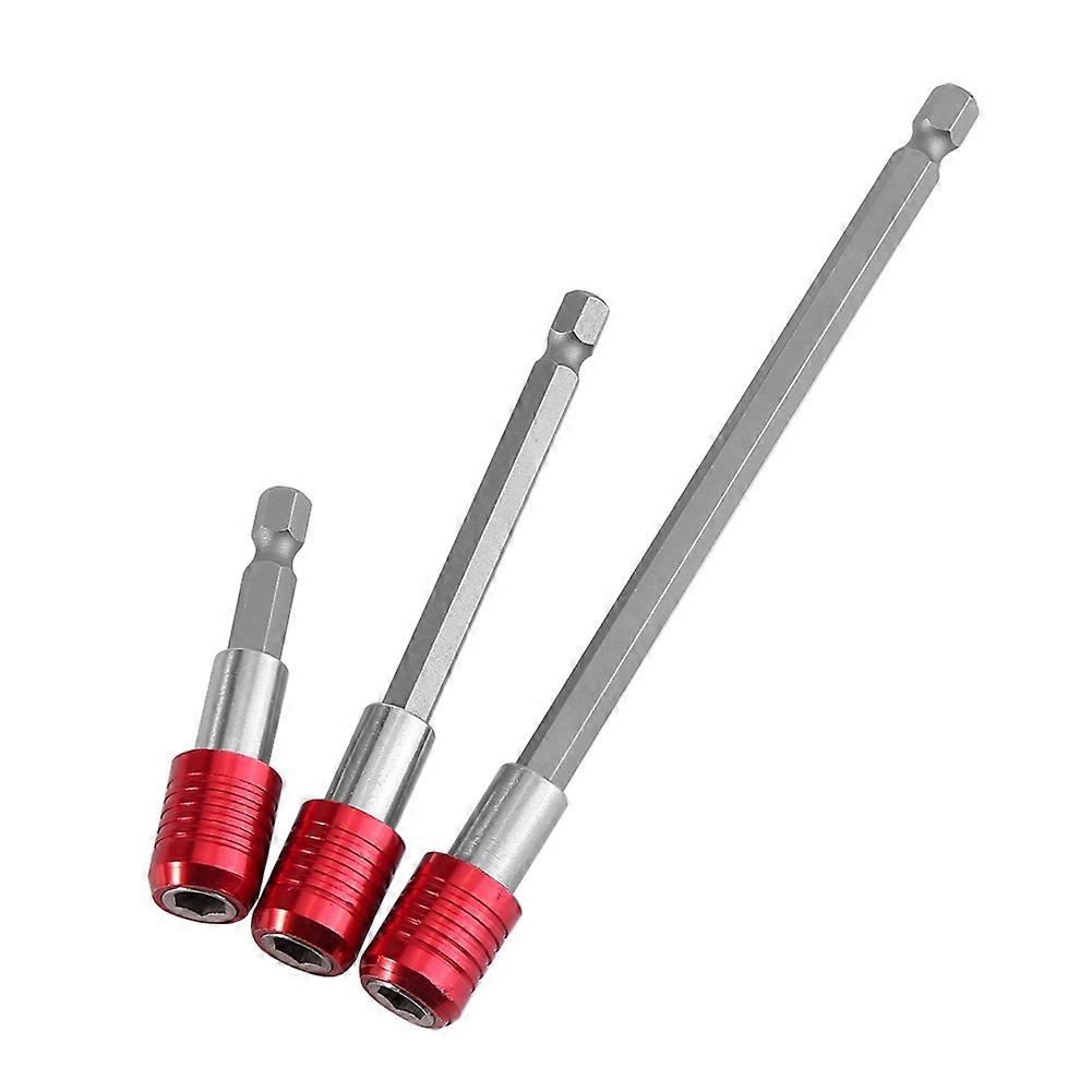 60/100/150mm 6.35mm Hex Shank Screwdriver Extension Bit Holder (Red)