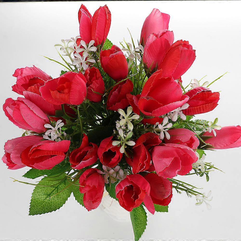 Tulip Artificial Bouquet 15 Heads A2 Rose Red for Decoration
