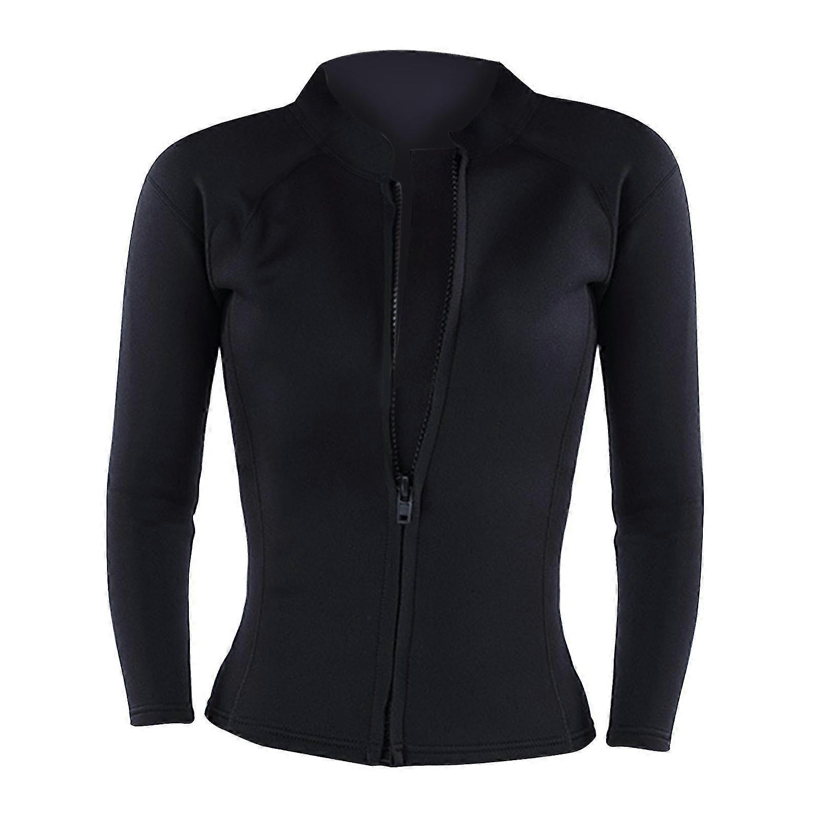 Femmes Wetsuit Jacket Front Zip Top pour Plongée Plongée Noire