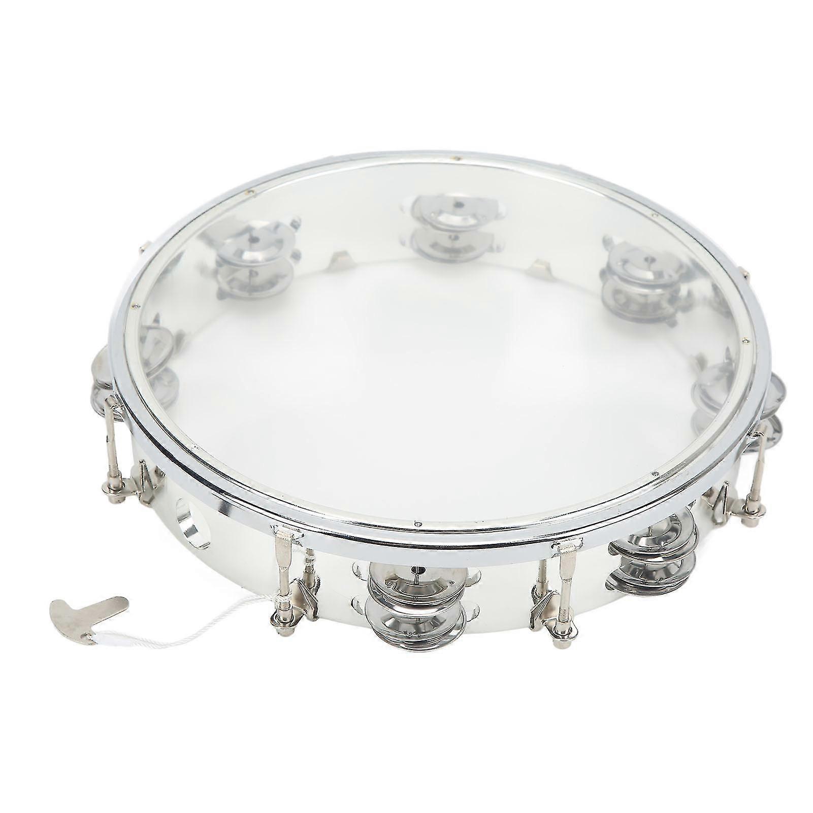 Adjustable Tone Double Row ABS Hand Bell Drum - 10in Transparent