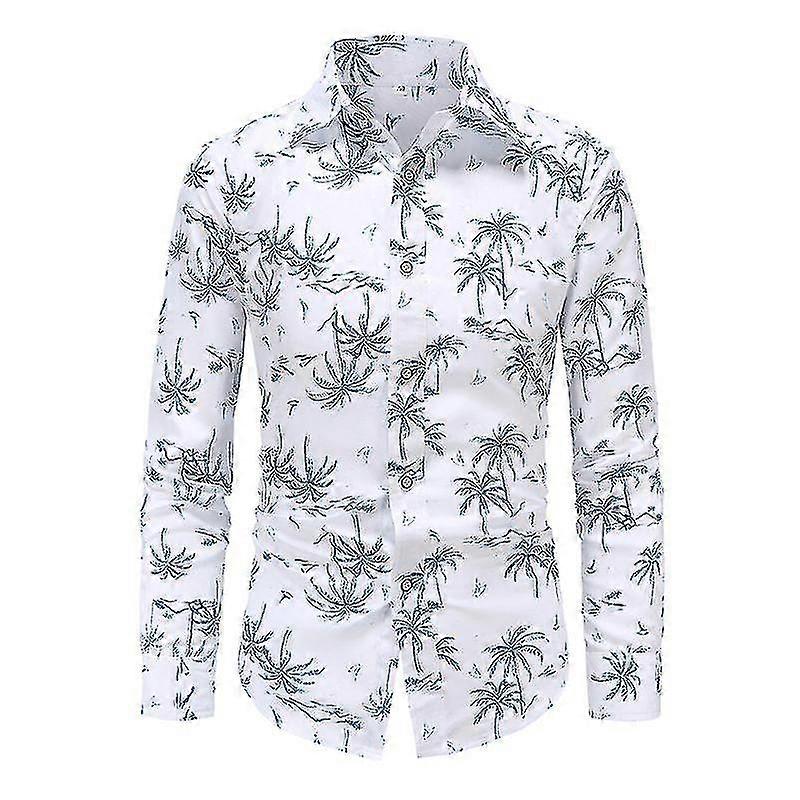 Férfi Floral Slim hosszú ujjú ing-DF