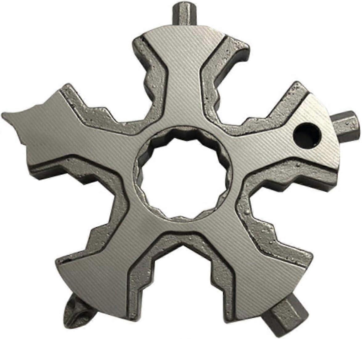 WJTG  16 in 1 Snowflake Multi Tool Portable Portable Handheld Card Bottle Opener Keychain Cycling BikeJ