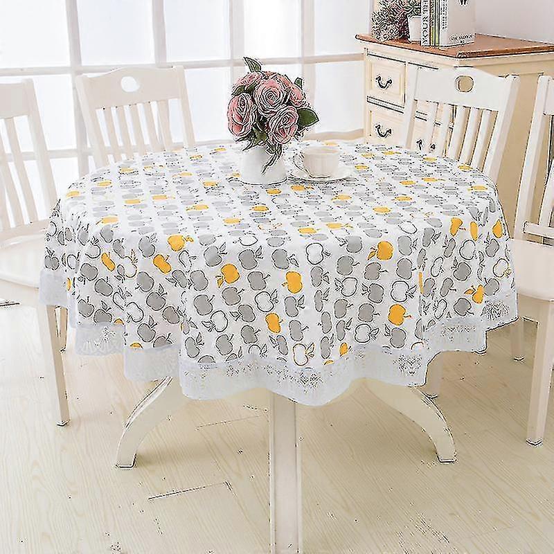 Round Tablecloth Wipe Clean 180cm Waterproof Wrinkle Free Stain Resistant A