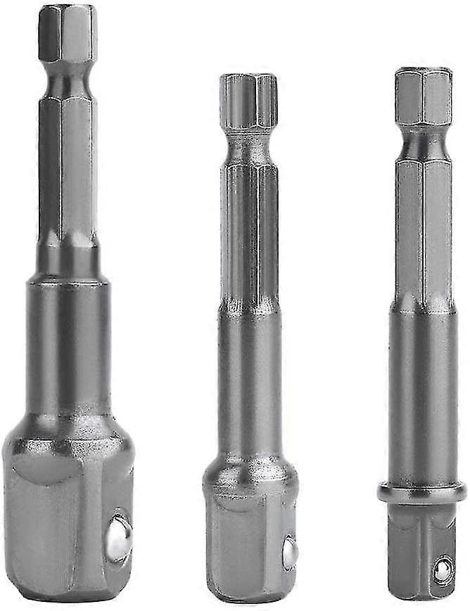Set Of 3 Hex Adapters For Cordless Screwdrivers 1/4 ", 1/2", 3/8 "