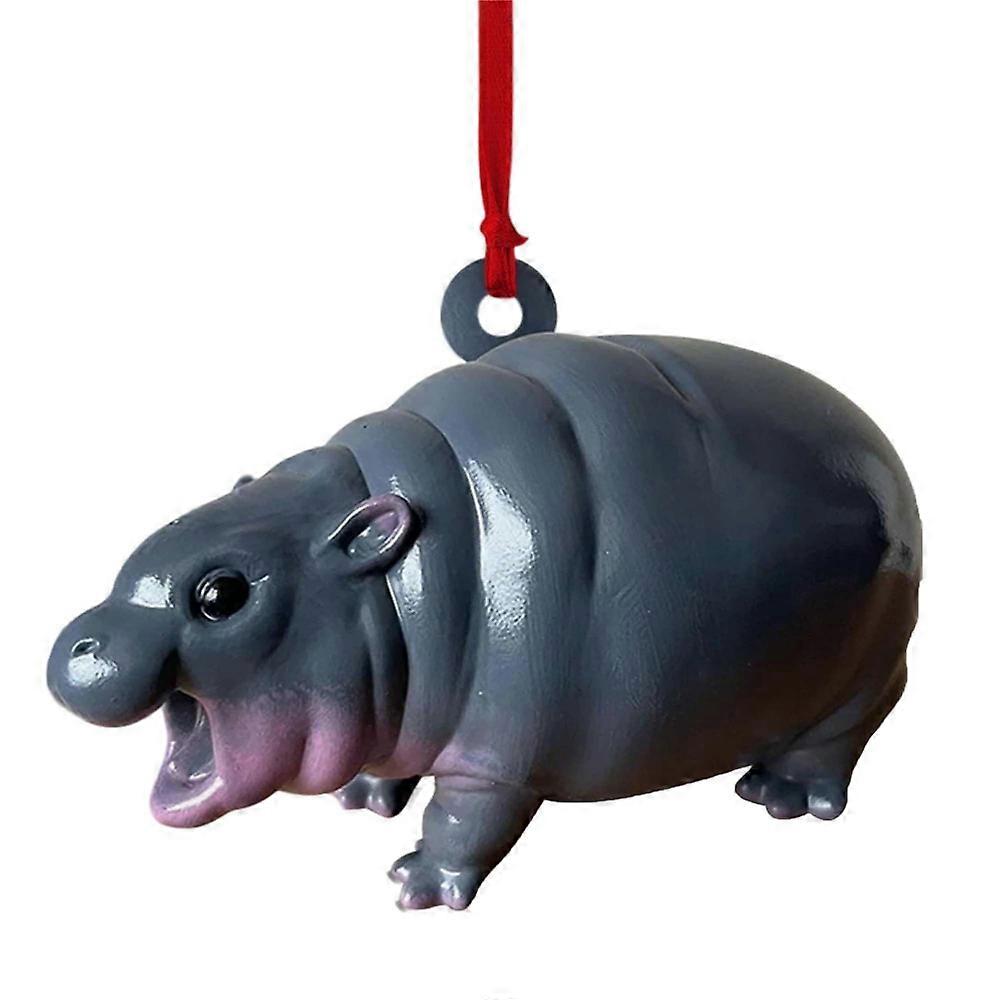 Moo Deng Ornament Hippo Furnishing Decoration Charm Creative Car Home Decor