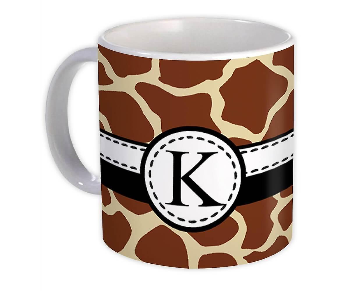 Geschenkbecher: Monogramm Buchstabe K Giraffe