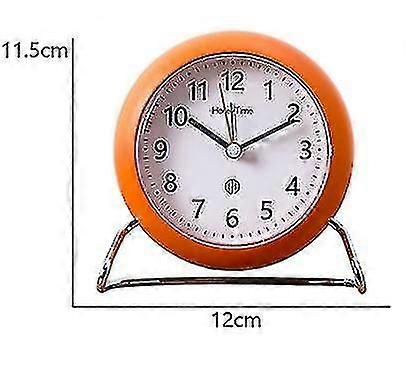 Orange Silent Small Alarm Clock Scandinavian Style Clock Luminous Clock