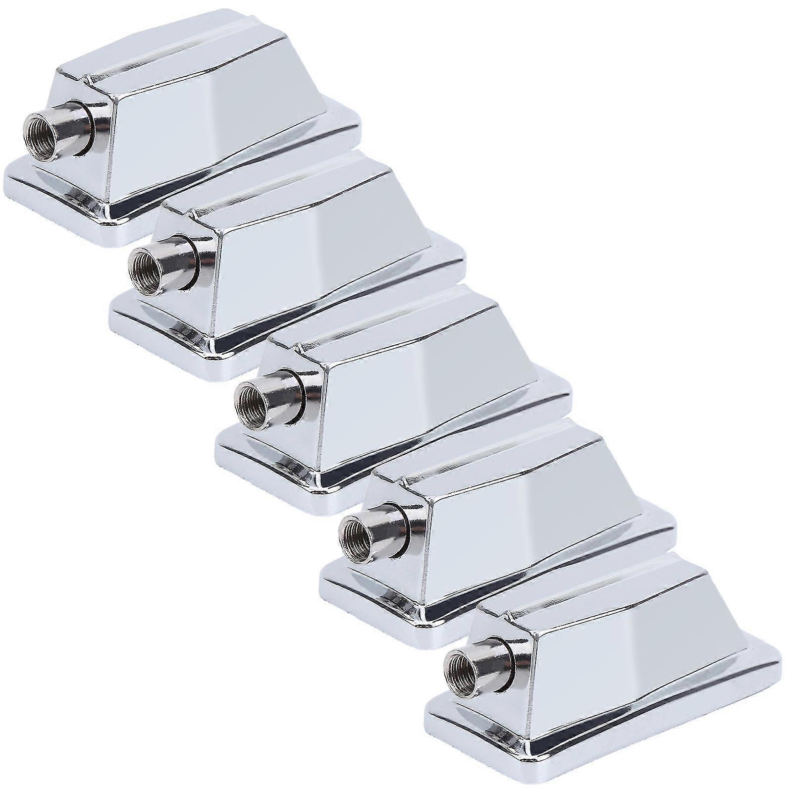 5Pcs Snare Drum Lug Claw Hook Rectangular Chrome Plated Bass Replacement Parts Accessories