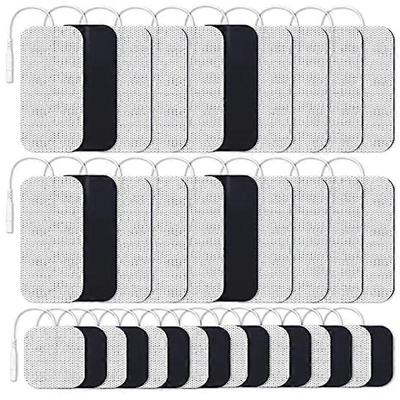 36 Packs 2 Sizes Electrodes for TENS Unit, Reusable and Latex Free Pigtail (2mm Connector)