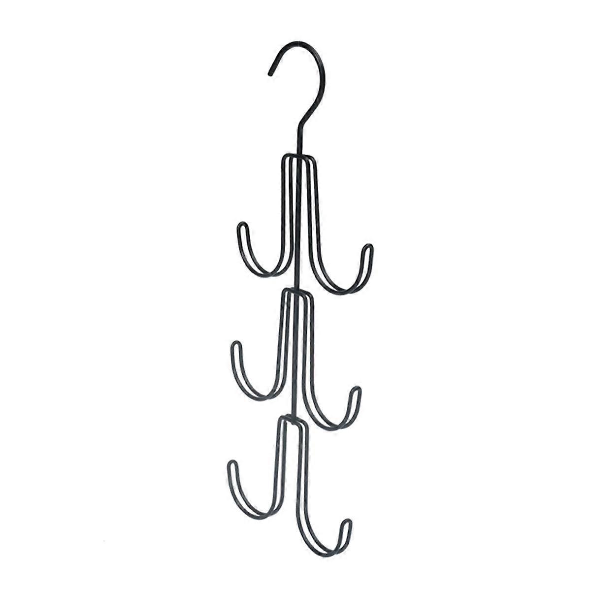 Black Handbag Storage Hanger Metal Rotatable Hook for Organizing and Storing Multifunctional Bag Tie Holder