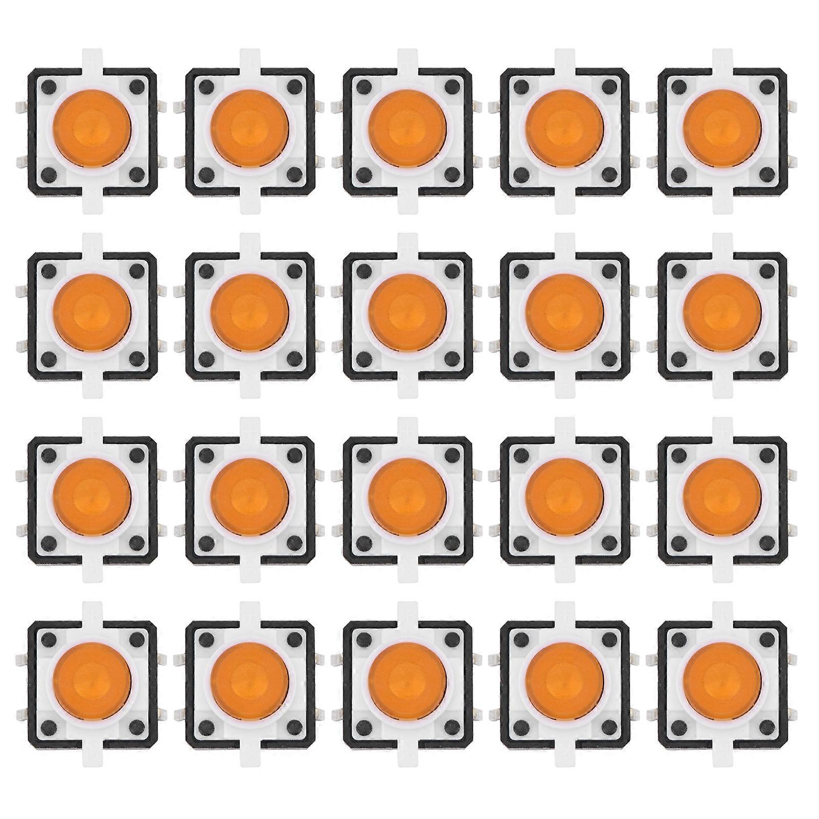 2set 20PCS 12x12x7.3mm Tactile Push Button Switch LED Momentary Tactile Push Button SwitchYellow