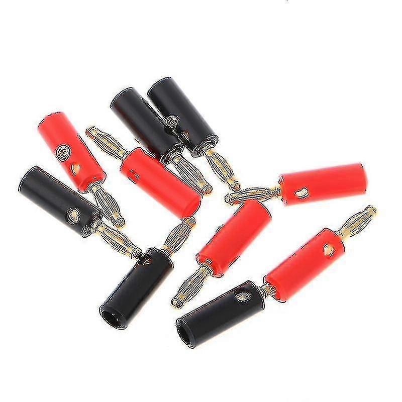 10個の4mm金メッキオーディオスピーカーワイヤーケーブルスクリューバナナプラグコネクタアダプタ