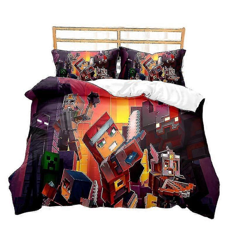 Minecraft Series Three-piece Duvet Cover Sanded Two-piece Set F