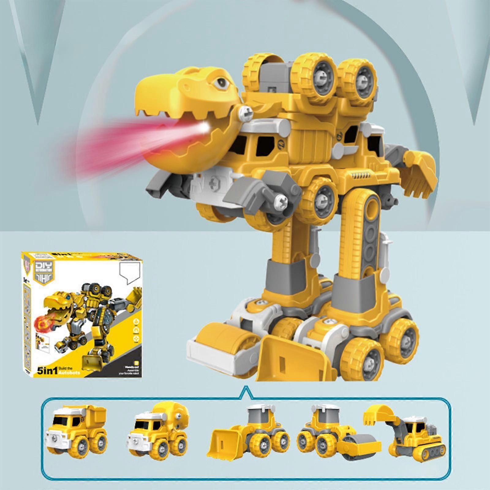 DIY Five In One Removable Engineering Car Toy Set For Boys Screw Assembly For Children Dinosaur Disassembly For Children FLYE242457