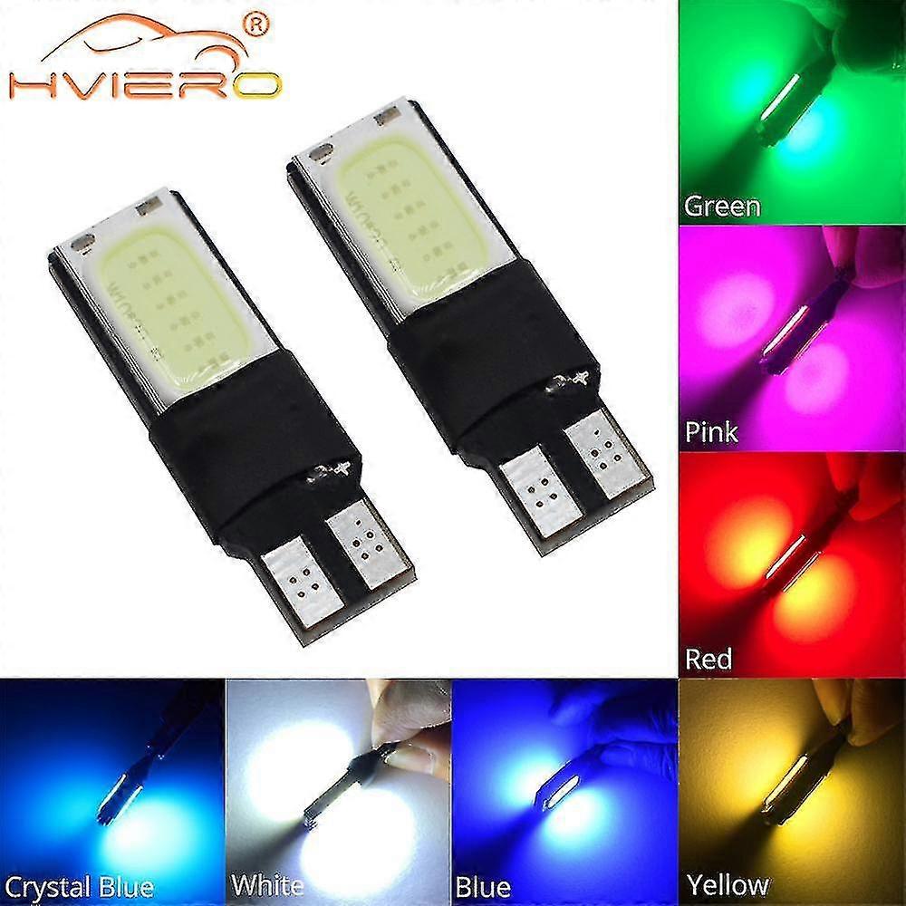 100x Red White Turn Signal License Plate Light Trunk Led Reading Light Canbus T10 W5w Cob Car Auto Wedge Parking Bulb Backup Led