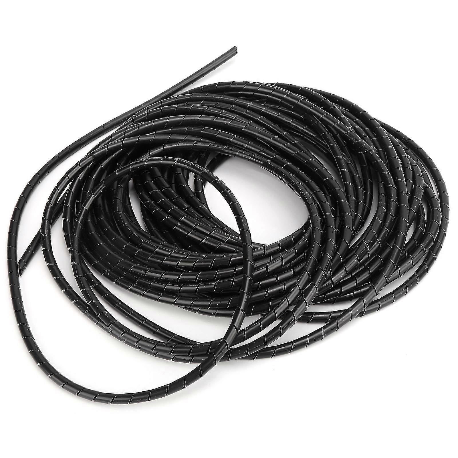 Black Flexible Spiral Wire Wrap Cord Organizer for Computer Room Wiring (10-7.5m)