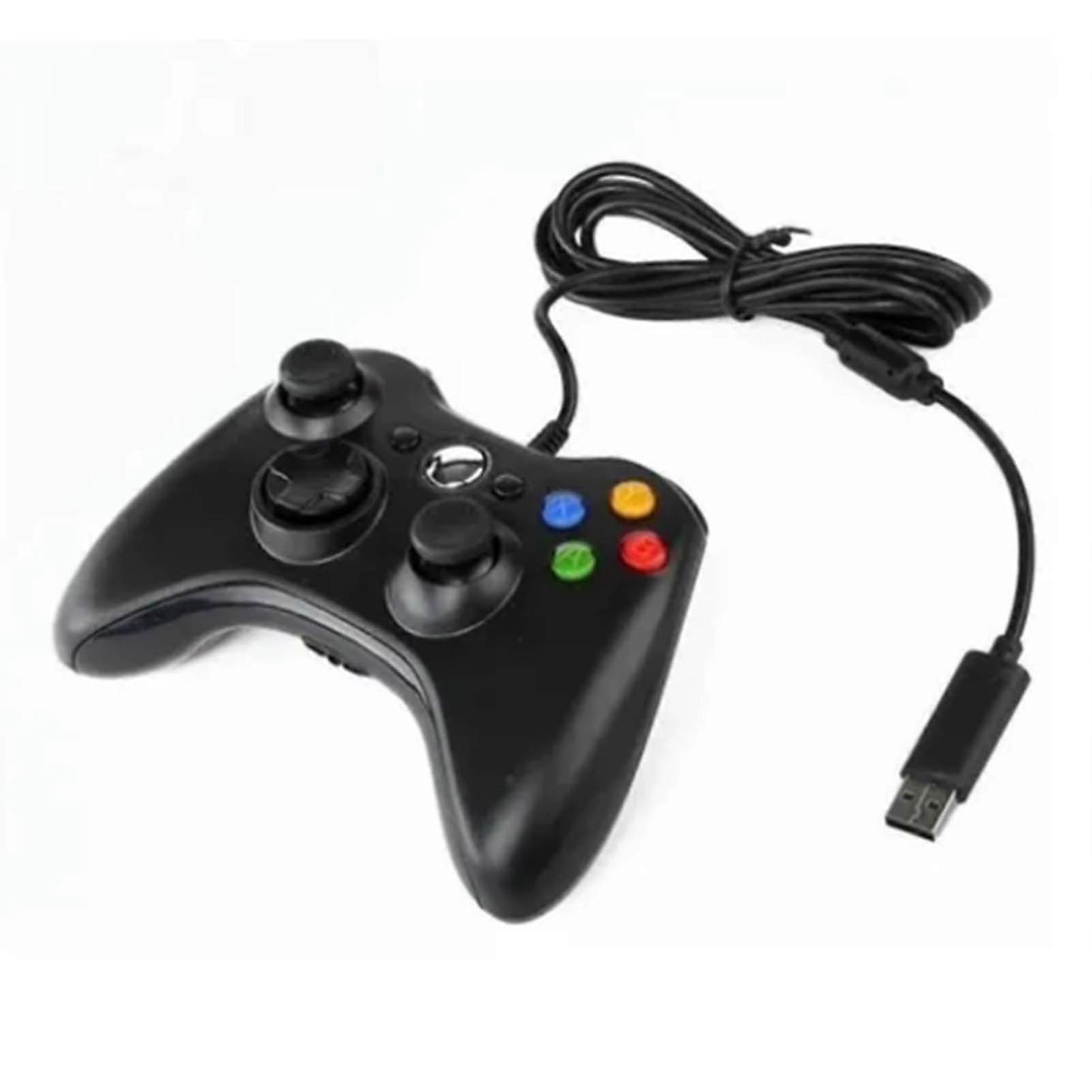 Black Wired Gamepad for Xbox 360 - Universal Vibration Joystick Gaming Controller for PC and Android