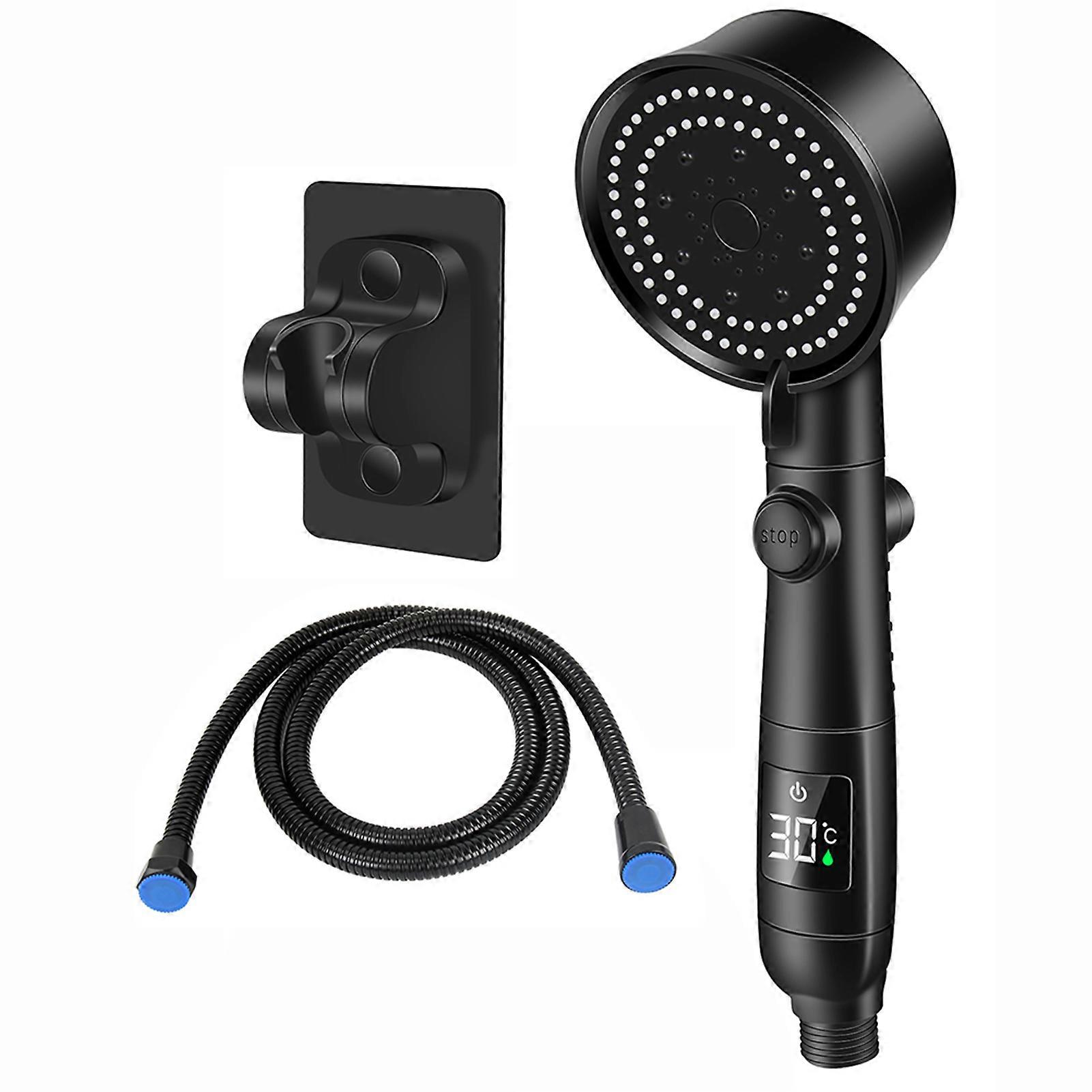 5 Modes Digital Display Shower Head Replace Multifunctional Shower Head Replace for Bathroom Shower