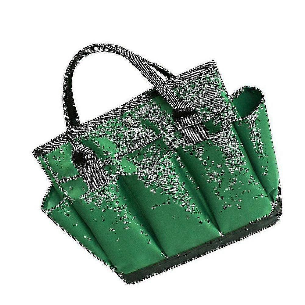 Garden Tool Storage Bag with 8 Pockets  Green 1 Piece