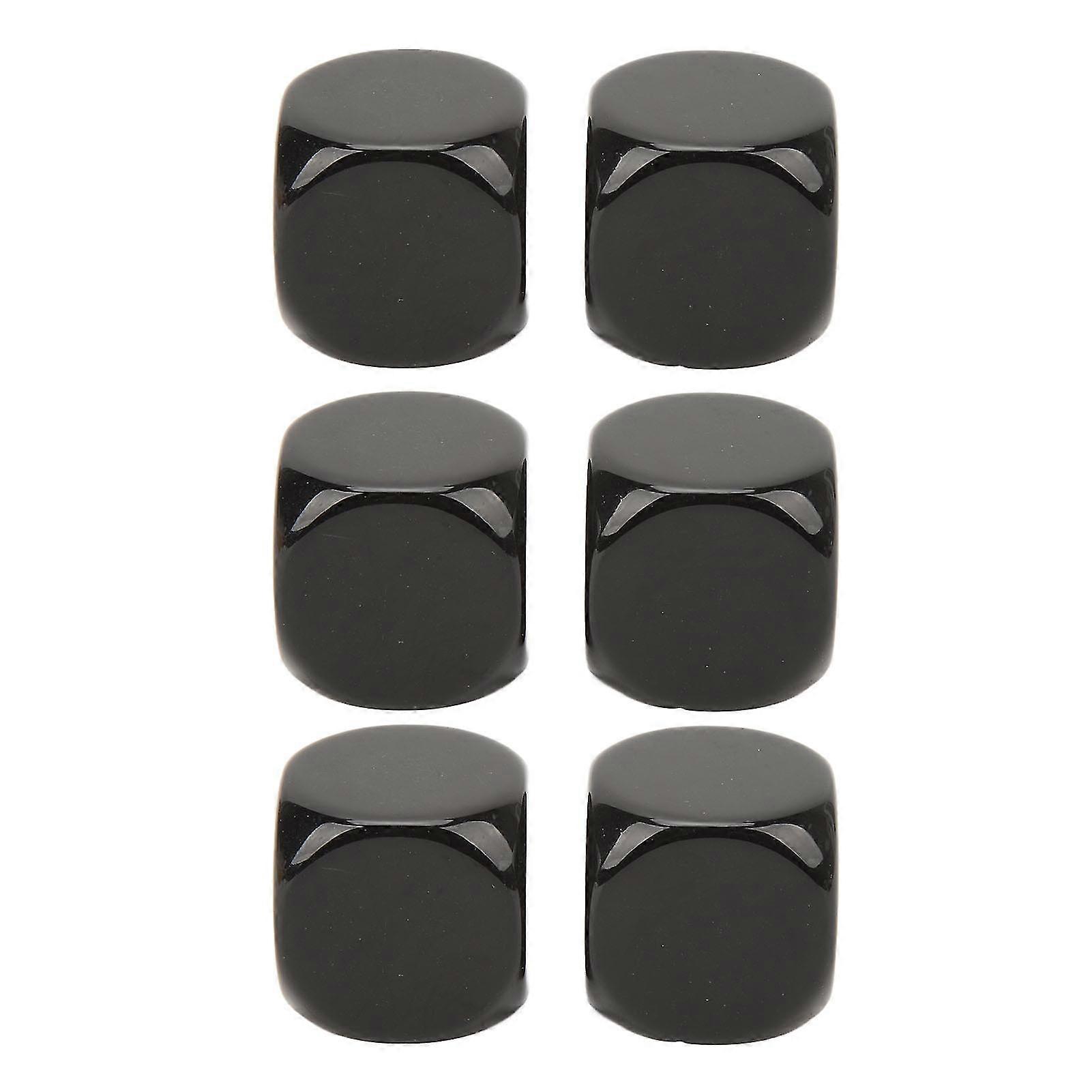 6pcs Waterproof and Oxidation Resistant Dice Set for Bar DIY - Large Round Corner Smooth Surface Dice (Black)
