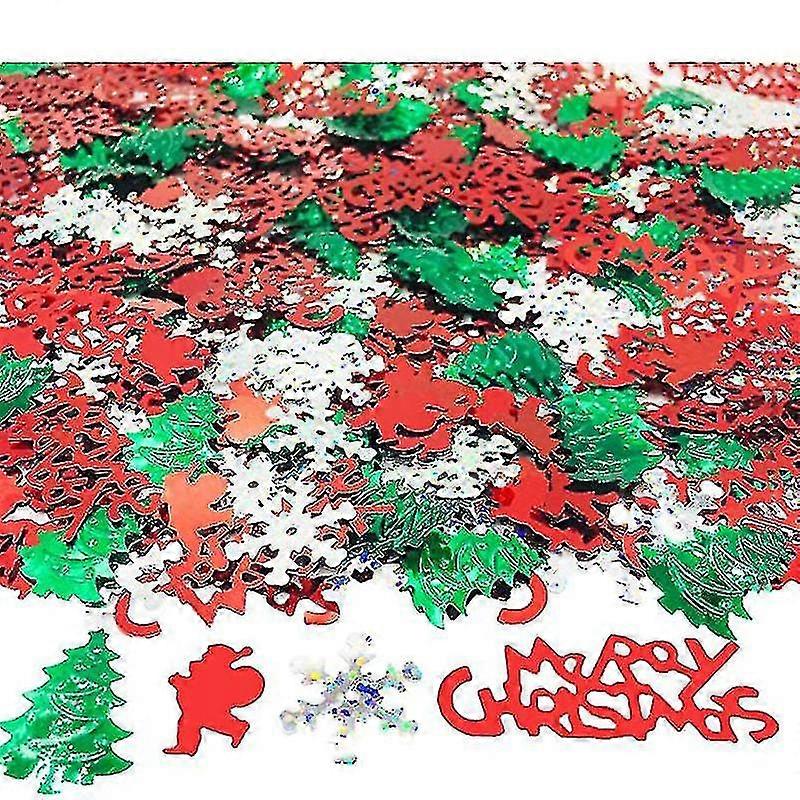 Snowflakes Confetti Winter Wonderland Decorationmerry Christmasred+green Riilq