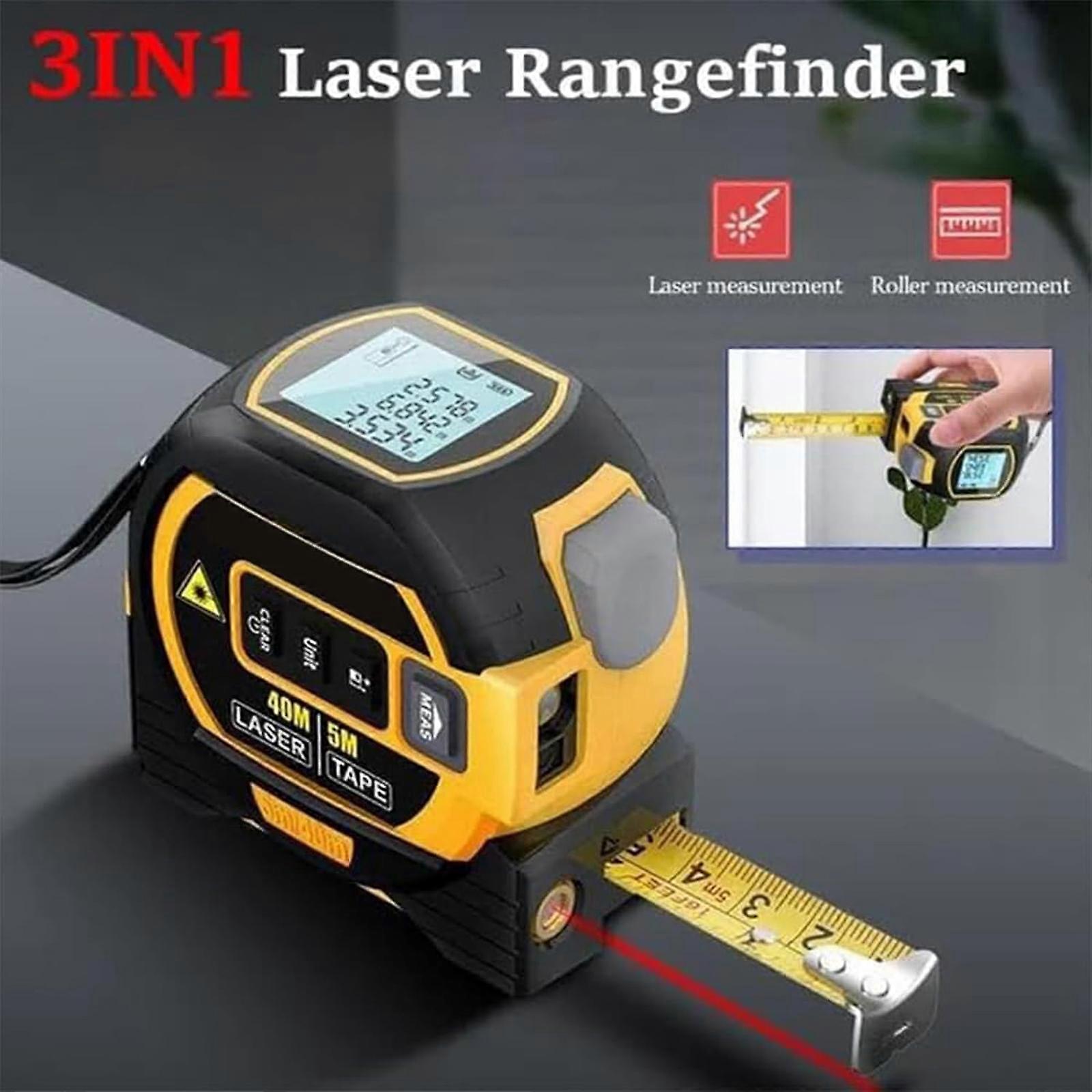 3 in 1 Digital Distance Meters with LCD Display, Laser Tape Measure Vertical Cross Line- Measuring Area/Volume/Distance