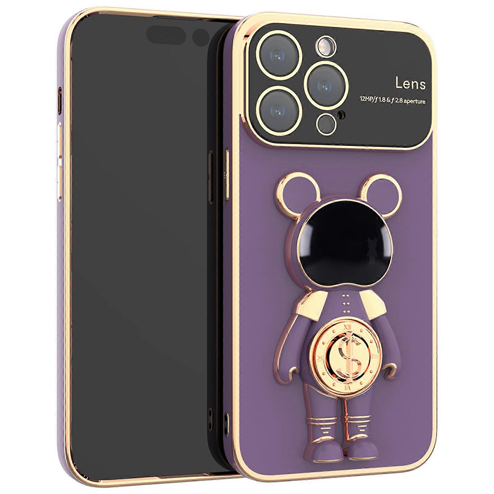 for iPhone 15 Pro Max/ 15 Ultra Case with Invisible Stand, Shockproof Protective Slim 360 Stand Holder for Women Men Phone Case