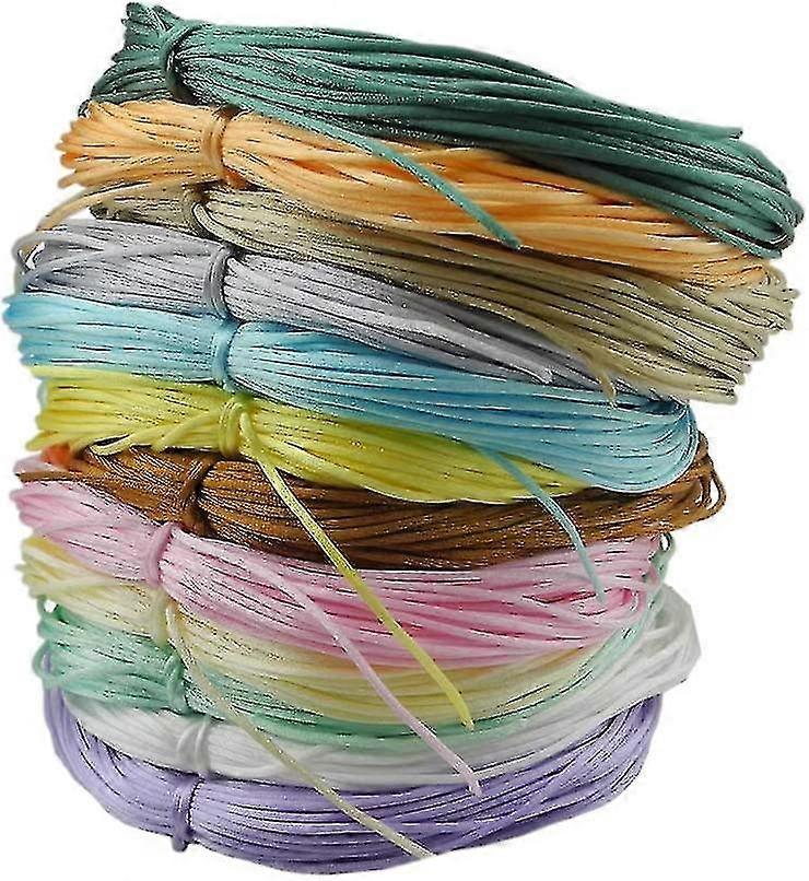 12 צבעים 1.2 מ"מ חוט סאטן 100% ניילון Rattail חוט משי חוט קשר סיני להכנת תכשיטים (20 מטר כל צבע, צבעים בהירים)