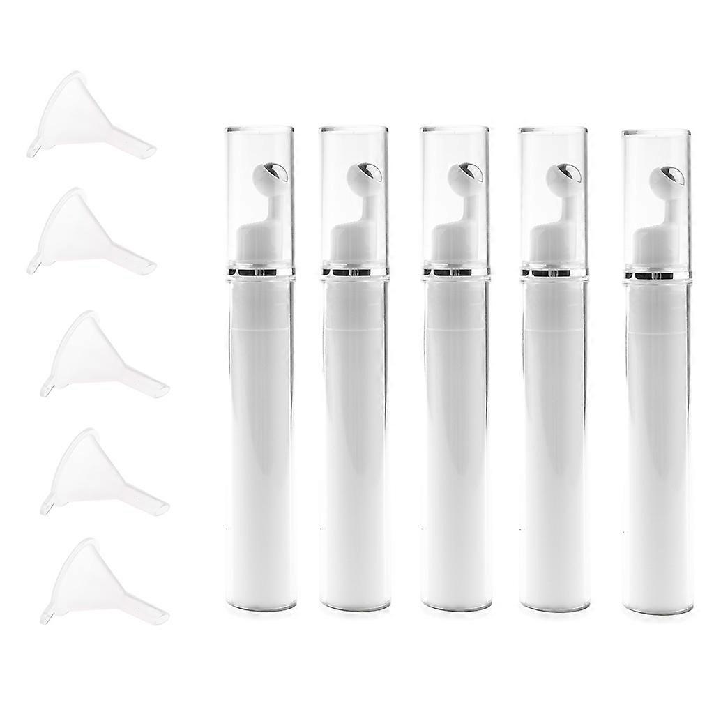 5 κομμάτια 15ML Protable χάλυβα κυλίνδρων μάτι κρέμα υγρό αιθέριο έλαιο μπουκάλια επαναγεμιζόμενα φιαλίδια με 5pcs διοχετεύσεις που