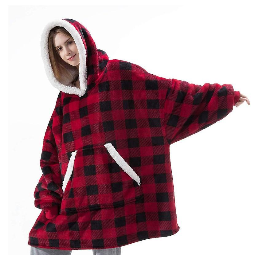 Nadrozmerná mikina z mikiny, flanel s veľkým predným vreckom pre dospelých