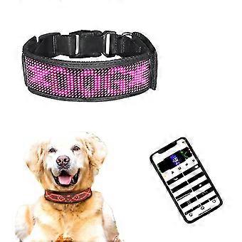 Led Display Pet Collar Anti- Messa Able Collar Rope Dog Emitting Led Collar