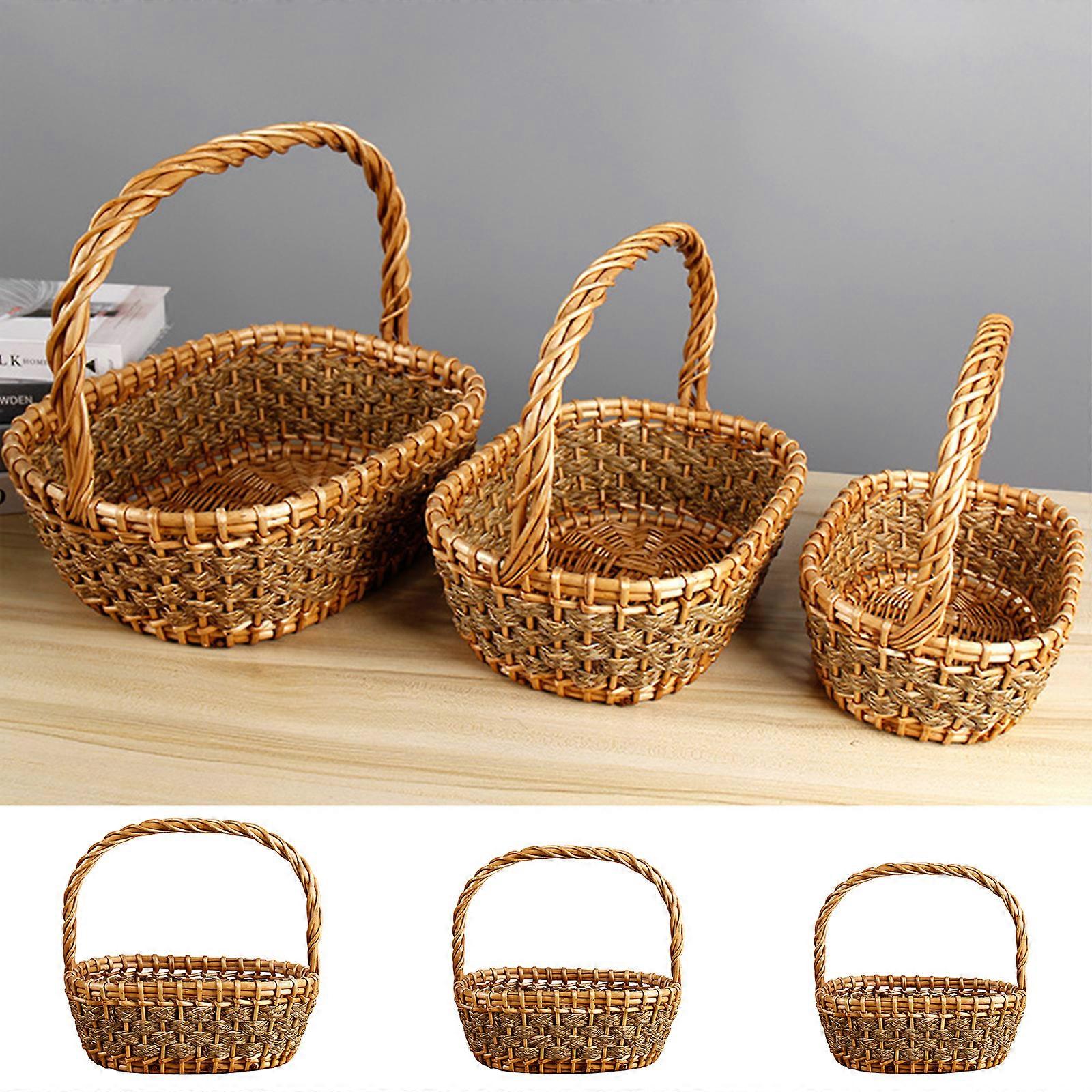 Cesta de mimbre Cesta tejida Cesta de almacenamiento Maceta