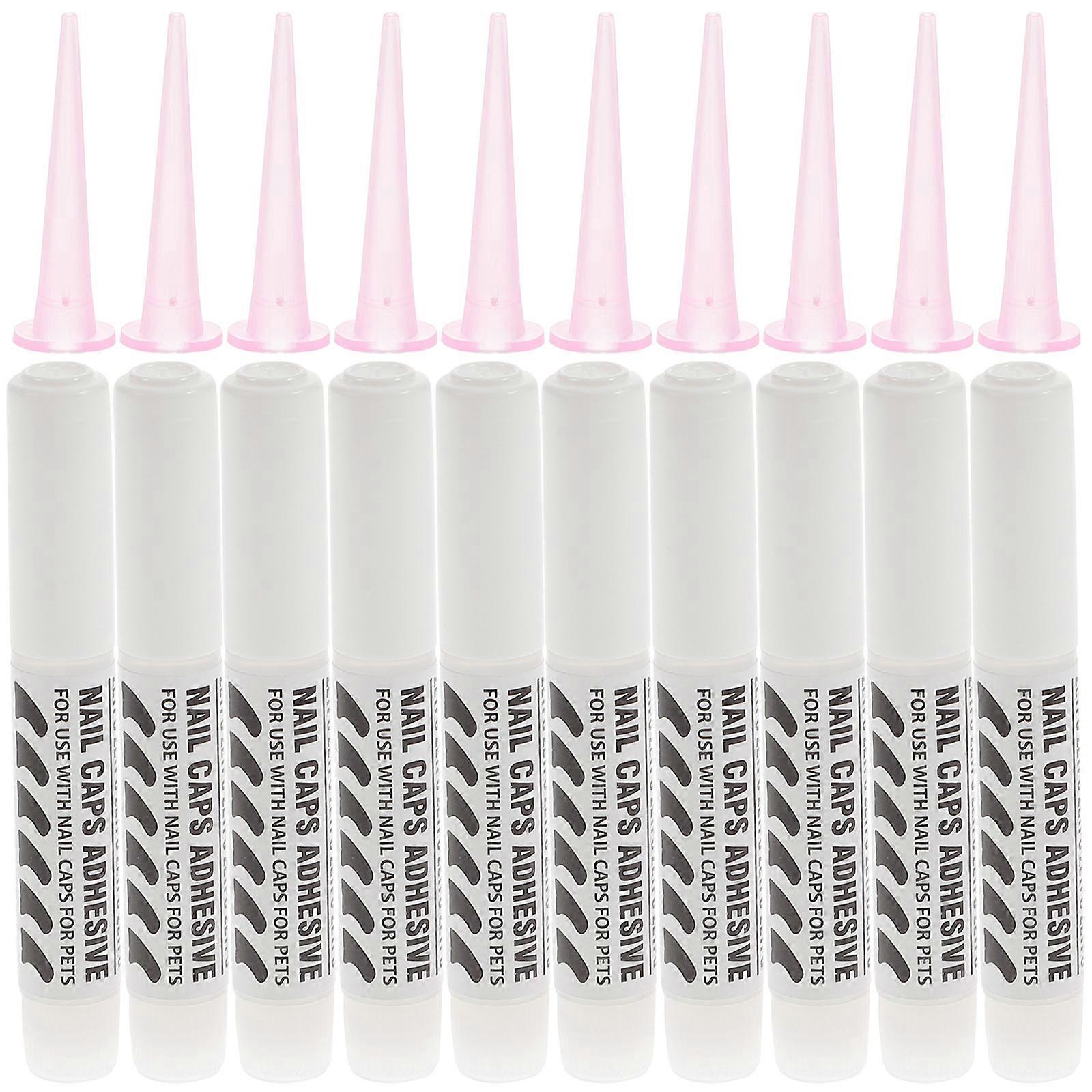 10 st husdjur nagelvård limklor självhäftande lim katt naglar täcker lim kattunge spiklock lim katt snabbtorkande nagellim